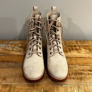 Frye - Natalie Lace-up Leather Nubuck Ankle Boot [Women - Size 8]